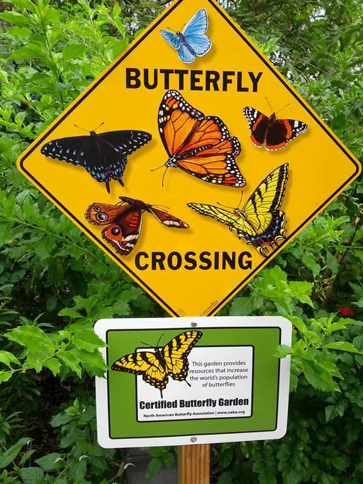 NABA Butterfly Garden Certification sign at Edison Ford Garden